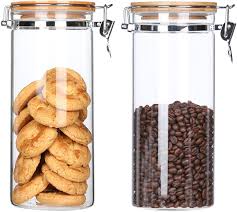 Amazon.com: KKC Borosilicate Kitchen Glass Containers Bamboo Lids,Airtight Glass  Containers for whole Coffee Beans,Cocoa Bean,Pasta,Penne,Dried Grains,Flour  Sugar Jar set,Sealed Glass Containers,54 FLoz,2 Pack: Home & Kitchen